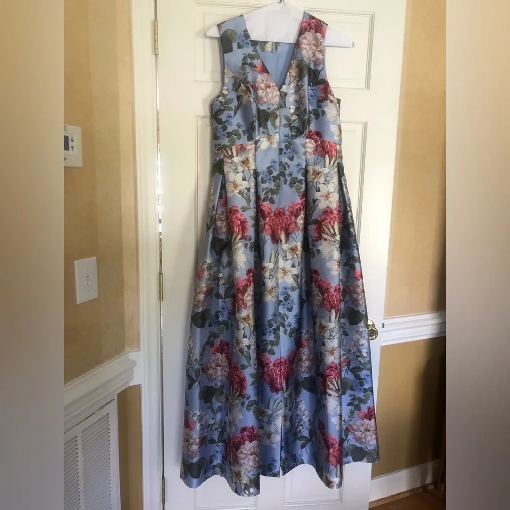 Sachin & Babi Brooke powder blue bouquet gown - Picture 3 of 12